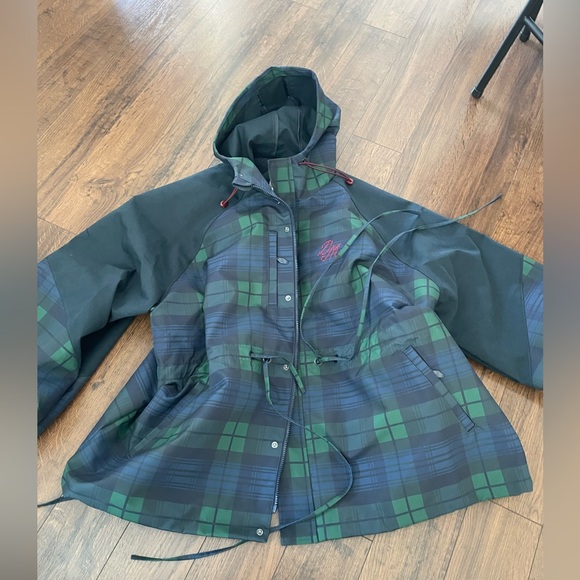 Liu Shower Proof Raincoat - Navy Check Damson Madder - Picture 5 of 7